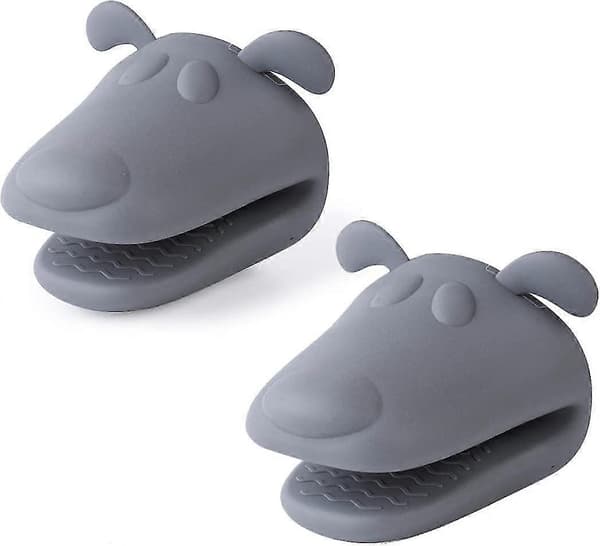 Mini ovnshansker - BPA-fri silikon, varmebestandig (2 stk, grå)