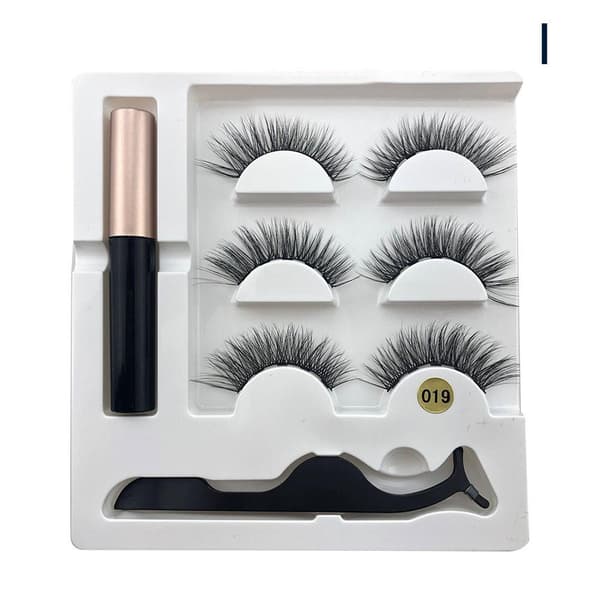 3D Faux mink Magnetic Eyelashes Magnetic Set (Eyeliner & Magneti blackB 12