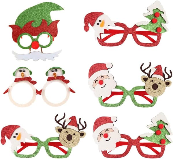 Merry Christmas Glasögon, 6 delar Julglasögon Ram Nyhet
