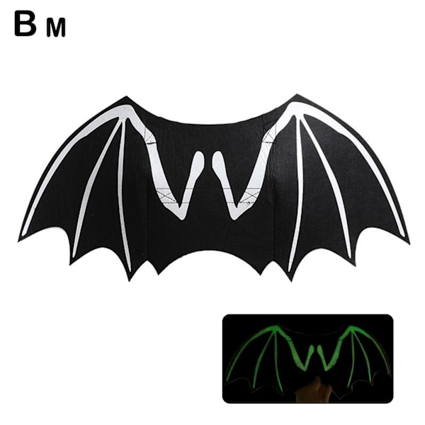 Halloween Kreative Hunde Kat Lysende Flagermusvinger Tøj Jul luminousC L