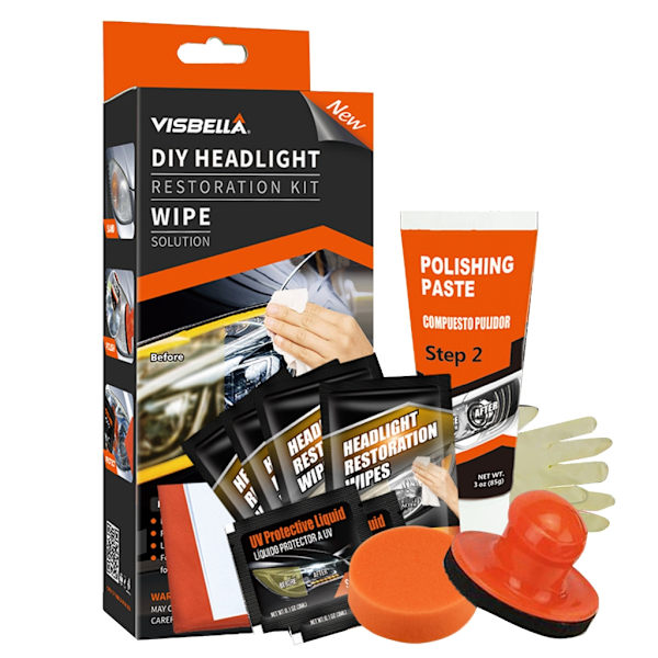 Reparationssæt til bilforlygter DIY Light Repair Kit Gendan oxidation null - Wipes