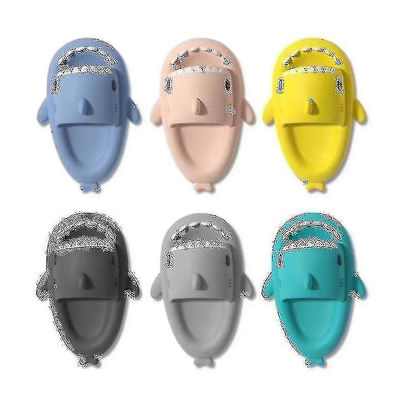 Shark Tøfler Sklisikre dusj Badesko Myke sommersandaler for jenter og gutter New_h yellow 24 25
