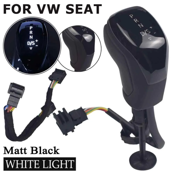 Automatisk Elektronisk LED Växelspaksknopp För Volkswagen Tiguan Golf Touareg Sharan Cc Passat Scirocco För Skoda Octavia säte-Svart Matt-VIT Black Matt-WHITE