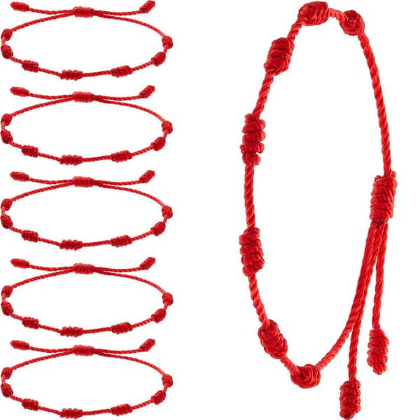 /#/6 delar sommarsträngarmband rött rött snörearmband brac/#/