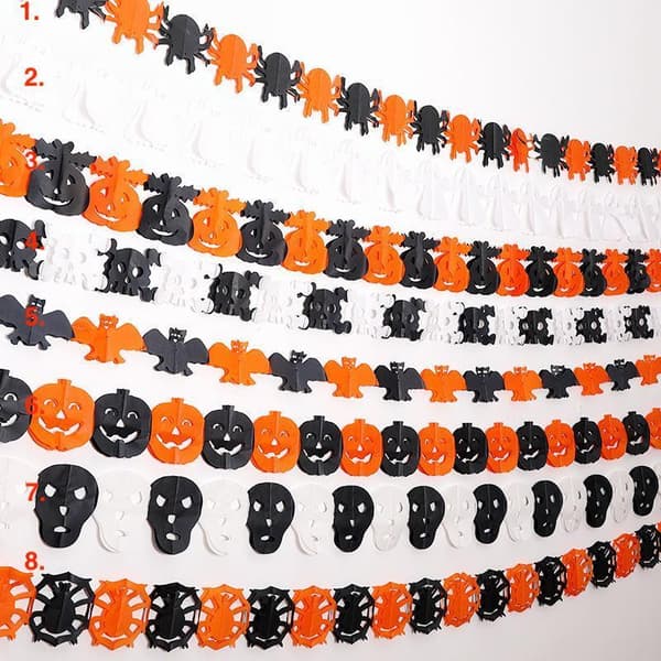 Halloween - Dekorationer - Guirlande - Græskar, spøgelser - 3m MultiColor Nr - 3