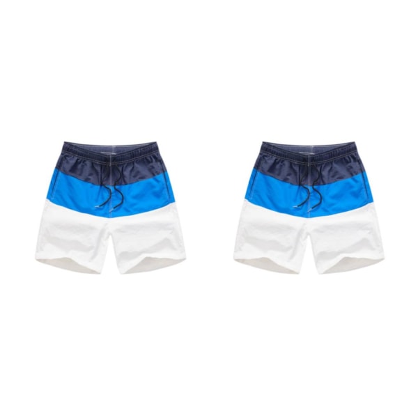 1/2/3/5 Hengittävät ja tyylikkäät miesten shortsit - kesään Blue and Dark Blue XXL,1 2PCS