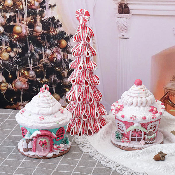 Pepperkakehus dekorasjon juletre dekorasjon pink