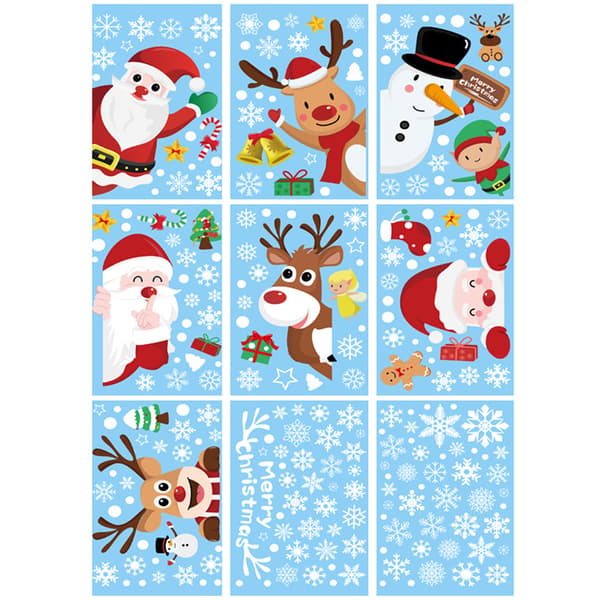 Christmas Snowflake Window Cling, Merry Christmas Window