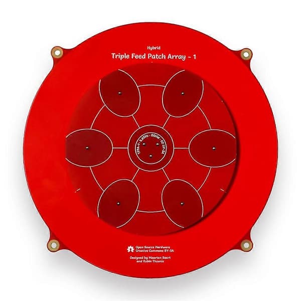 150mm Triple Feed Patch 5.8GHz 14DBi Pagoda Array FPV-antenne Bildesender Flatpanelantenne for FPV Drone Rød
