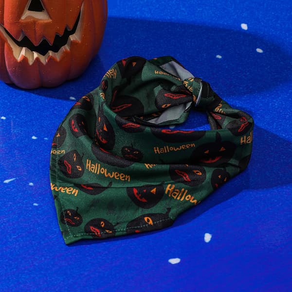 Koselig Halloween bomulls-teppe hund trekant skjerf - Halloween C