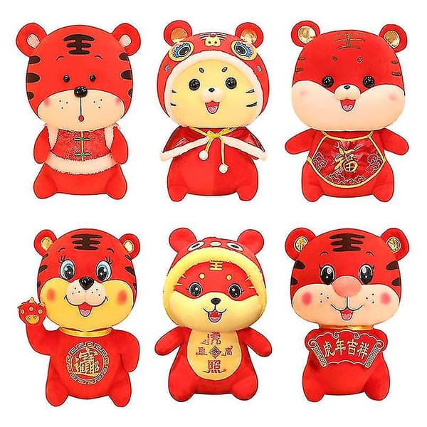 20cm Tiger År Maskot Doll Plysch Tiger Doll Djurdocka