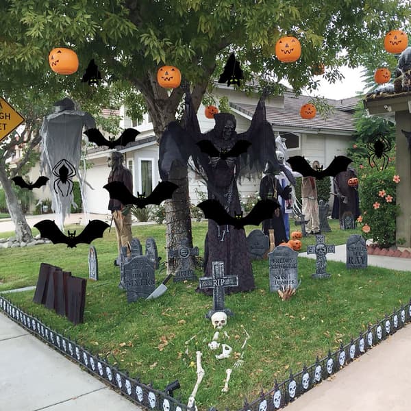 1 set Halloween hängande dekorationer Spindelfladdermusprydnad med rep