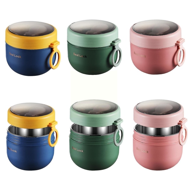 600 ml Lunchlåda Varm mat Kolv Soppa Förvaring Vakuum Thermal burkbehållare Bento Lunchlåda för barn M9y8 C