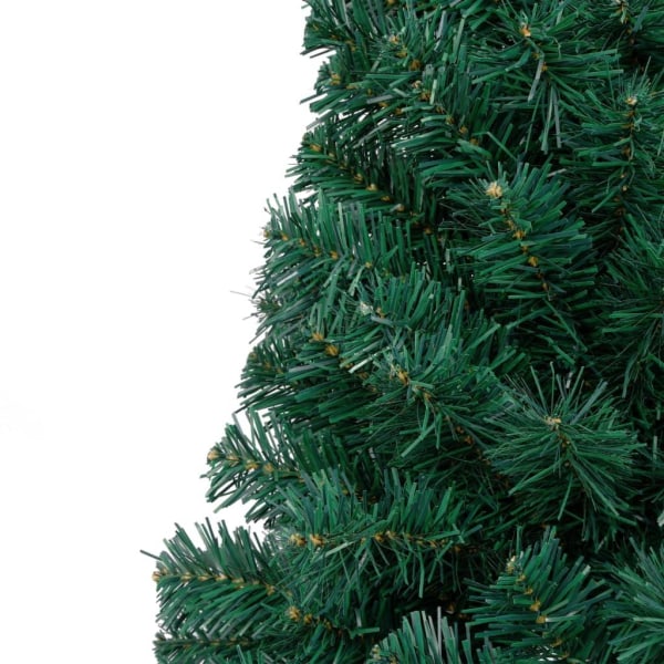 vidaXL Halvt plastjuletræ med LED og julekugler grønt 150 cm Grön