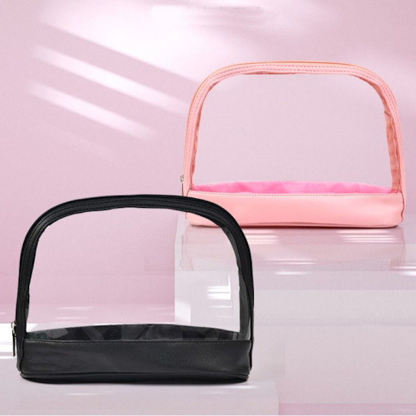 Transparent rese-necessär Shell Makeup Cosmetics Bag ROSA Pink