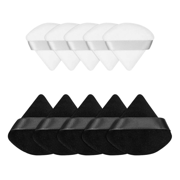 10 stk Pure Powder Puff Face TriangleSoft Makeup Powder Puff for løst pulver Mineral Powder Body Powder Makeup Tool