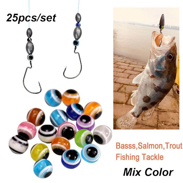25 stk/sett Fluefiskperler Fish Eye Carolina Rigs Skatter 5MM