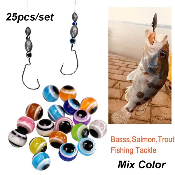25st/ set Flugfiske Pärlor Fish Eye Carolina Rigs Skatter 6MM