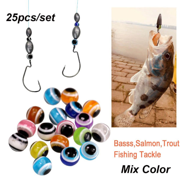 25st/ set Flugfiskepärlor Fish Eye Carolina Rigs Skatter 5MM