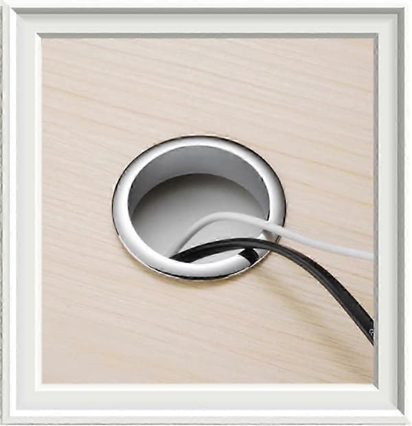 60 mm metal skrivebordsgennemføringsafdækning - dekorativ ring til møbeltrådboks, computerbordkabelstyring, 3 stk. (én størrelse)