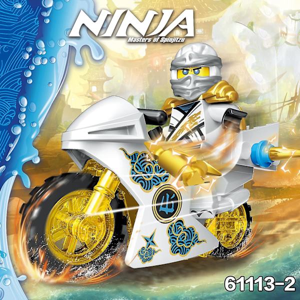 8stk Ninja Motorcycle Set Minifigures Ninja Mini Figures Blocks Toys