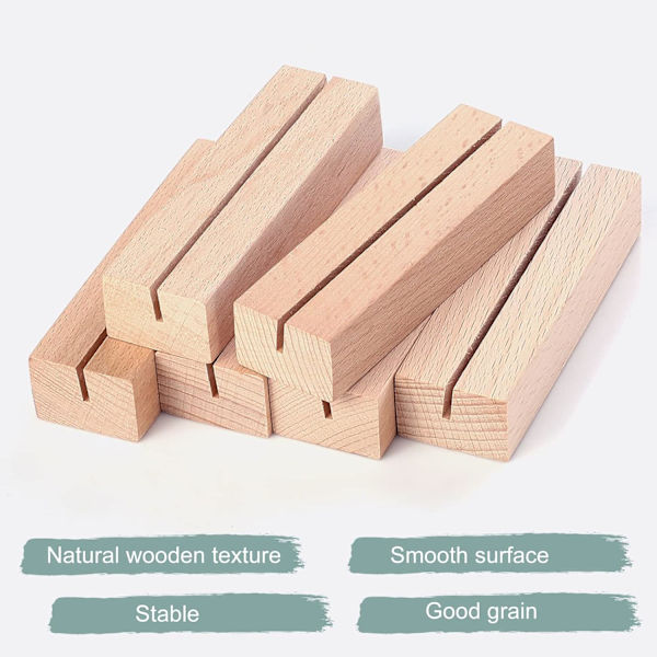 12 stycken Bröllopsmenyhållare Träställ Stabil Träfoto Ho