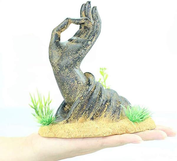 Guanyin Jade Hånddekorasjon Fisk og reker Håndformet gjemmested