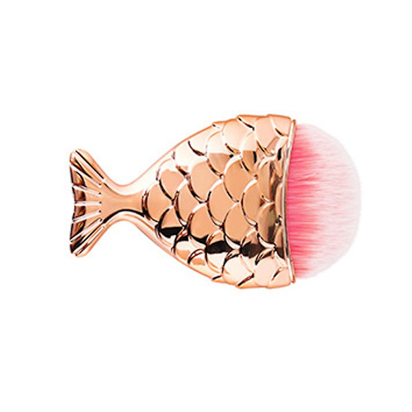Sjöjungfrusminkborste, Foundation Brush Powder Blush Foundation, Sminkborste, Sjöjungfrusminkborste med ask, Fishtail Sminkborste Shape3