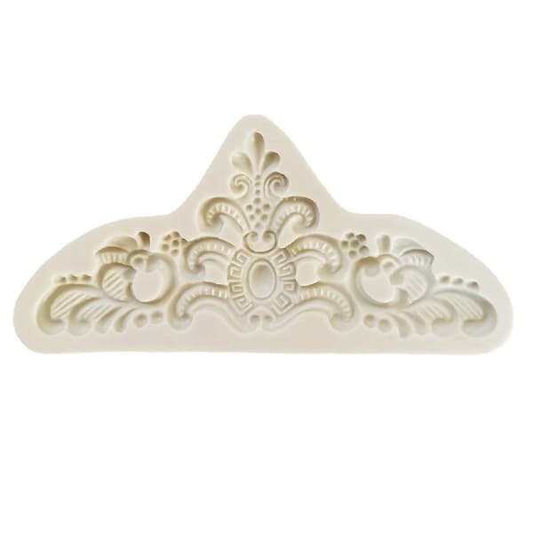 Fondantform Ikke-klæbende Nem Afstøbning Fødevaregodkendt Retro Prægningsmønster Krone Cupcake Topper Form Bageudstyr
