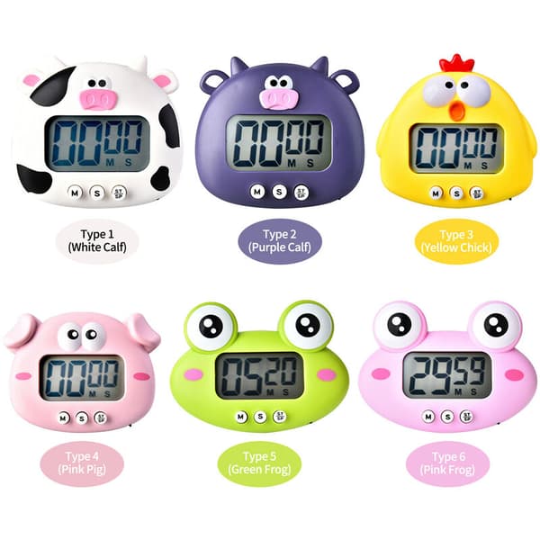 1-pack digital kökstimer med stark magnet ryggstöd Ljudlarm (Yellow Chick)