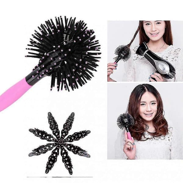 3D Bomb Curl Hårbørste 360 Rund Styling Hårbørste Føntørring Udredningsbørste Salon Rund Hårkrøller til Vådt og Tørt Hår