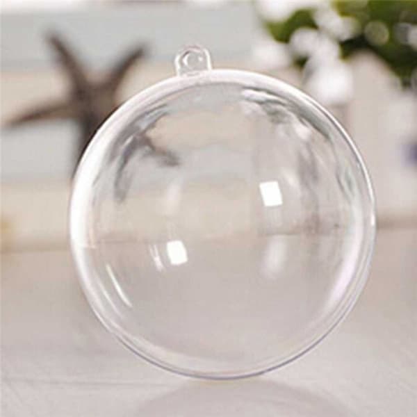 Transparent åpen plast juledekor Ball Bauble Ornament 5CM