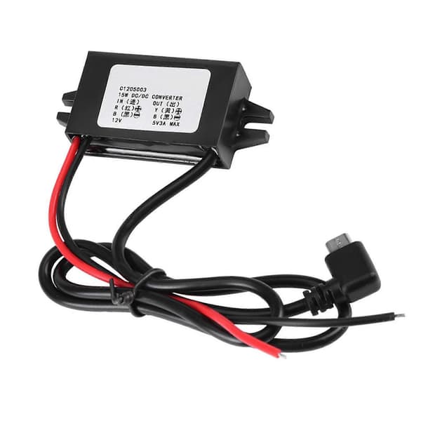 DC-DC 12V - 5V 3A Micro USB -muunnin jännitteen alennussäädin autoon ja älypuhelimeen