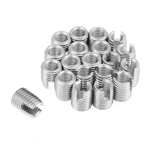 20 stk. rustfrit stål SUS303 selvskærende slidsede gevindindsatser M8 x 15 mm