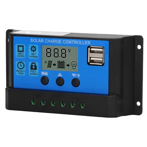 12V 24V Solcellepanelkontroller PWM Fotovoltaisk Regulator LCD-skjerm MPPT Solcellelader 70A
