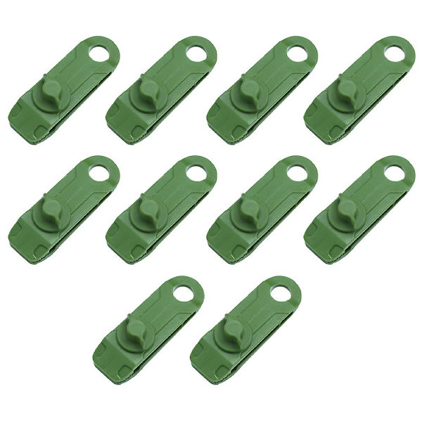 Set med 10 clips - starka låsande tältklämmor för presenningar, markiser, utomhuscamping, husvagnstak