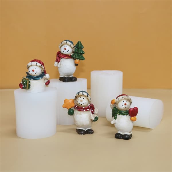 Creative Form Mould för gips och ljus 3D Snowman Juldekorationer Form Form null - B