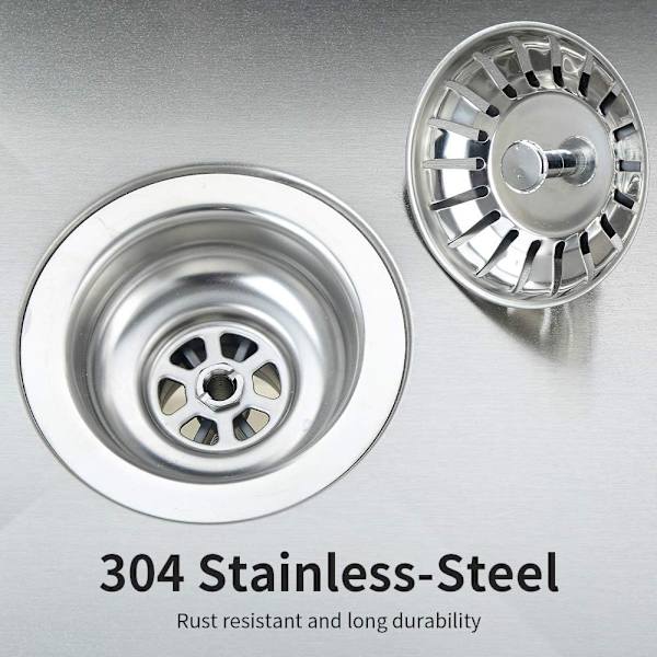 Diameter 78mm, 2 stk, 304 vaskepropper Afløbsprop Hoved Rustfrit stål
