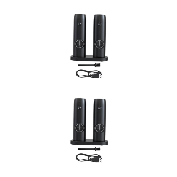 1/2/3 Elektroninen pippurimylly USB Ladattava Säädettävä Double with base 2Set