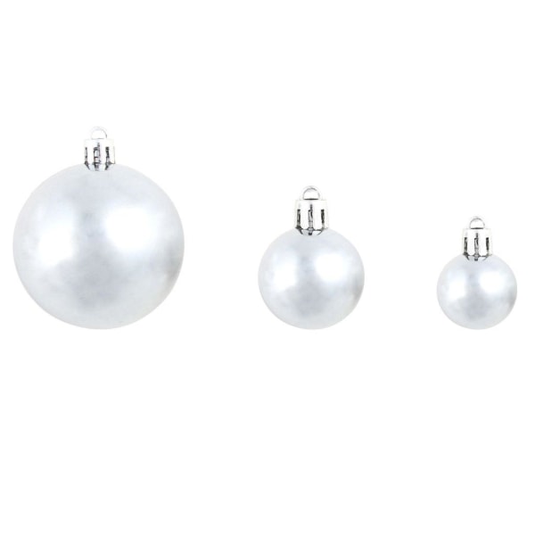 vidaXL Julgranskulor 100 delar set 3/4/6 cm vit/grå multicolor