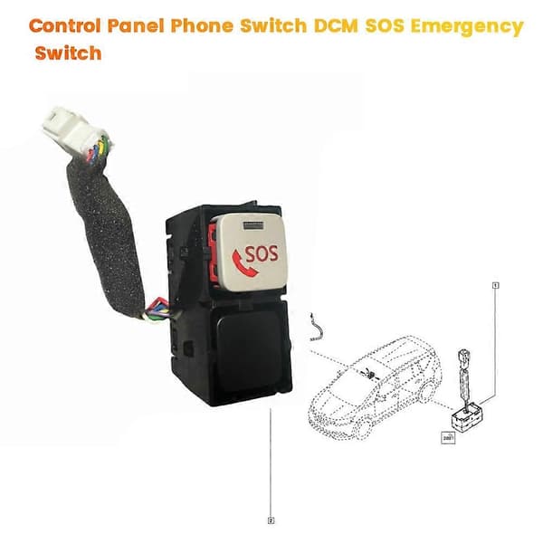 Bil takkontrollpanel Telefonbryter DCM SOS Nødbryter 253B0-4CL0A for Juke T32Z (J11Z) 2014-2020