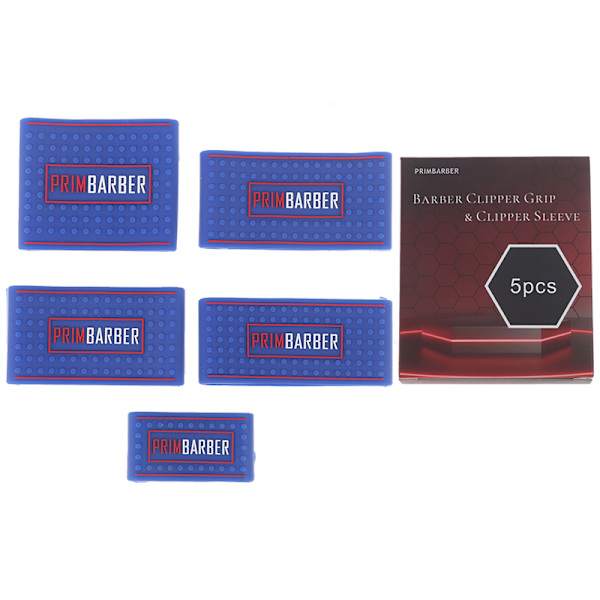5 st/ set Halkfri Barber Clipper Grip Bands Hårklippare Cover Blue