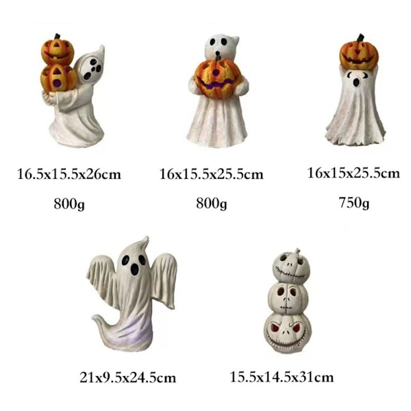 Halloween spøgelse græskar harpiks ornament spøgelse holder græskar