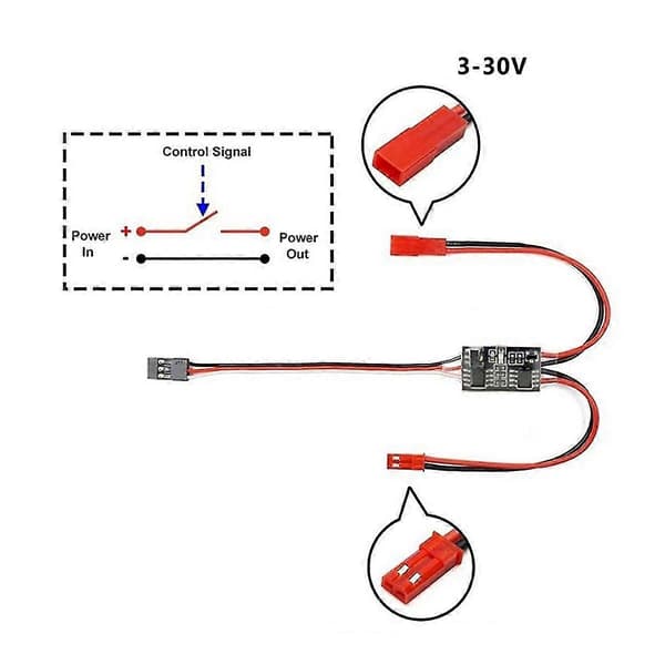 4X 20A høystrøms fjernkontroll elektronisk bryter 3-30V antennemodellbeskyttelse RC Drone vann P