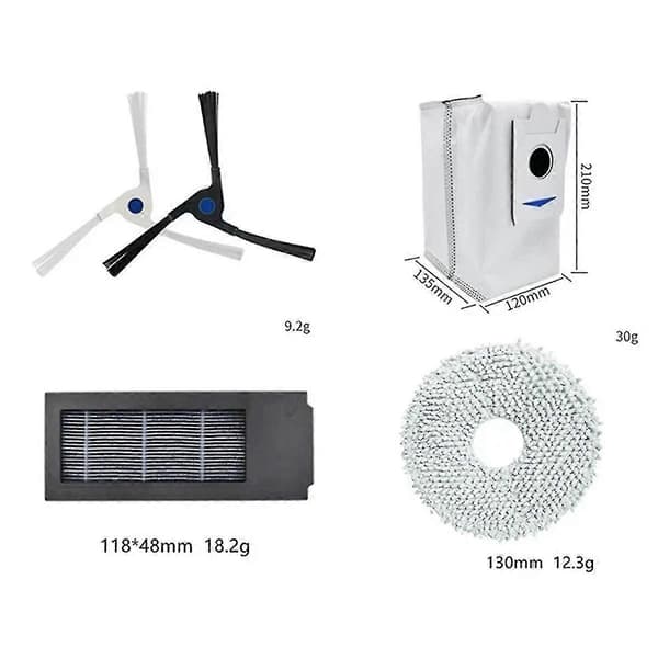 Deebot X2 / X2 Omni / X2 Pro -robotti-imurin sivuharja Hepa-suodatin Pölypussi Moppiliinat Ac
