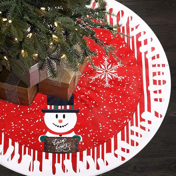 78cm Julgranskjol,Röd Julgransmatta,Snögubbe Chr