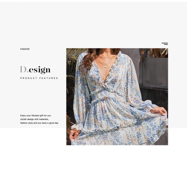 Print Midi Sexy Swing Kjole Stripete Kjole (Hvit M)
