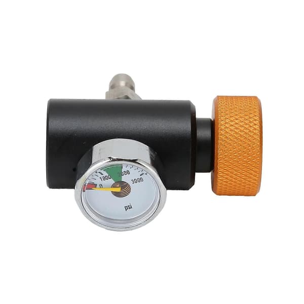 CO2 Cylinder Adapter Justerbar Sodavandsventil med 8 mm Han-hoved 3000psi Trykmåler