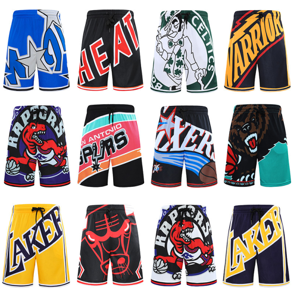 Nba Retro Basketbyxor horts Unisex sportshorts tudent 76ers black S