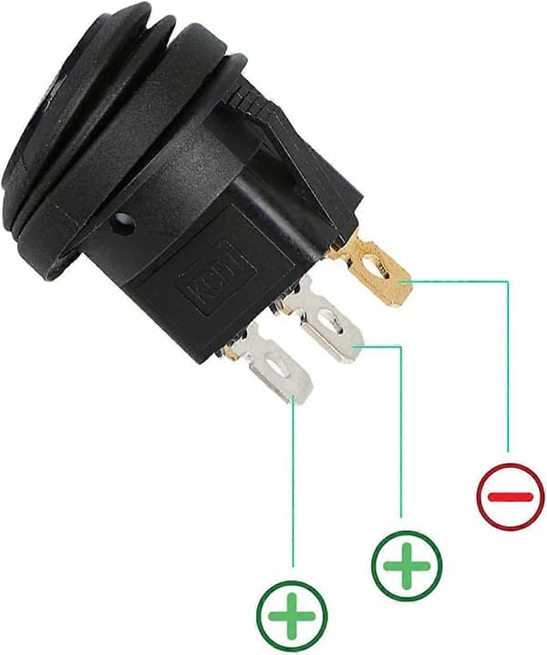 5 stk. bil lastbil RV vippekontakt rund LED tænd/sluk-kontakt Co